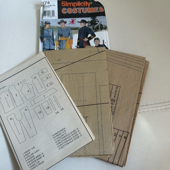 4/$50 Simplicity 7274 adult xs-xl Civil War Costume Pattern 🪡 - Picture 6 of 7